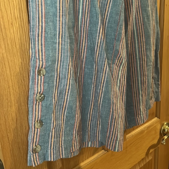 Madewell Side-Button Houston Pull-On Crop Pants in Rainbow Stripe | Size S - Picture 7 of 9